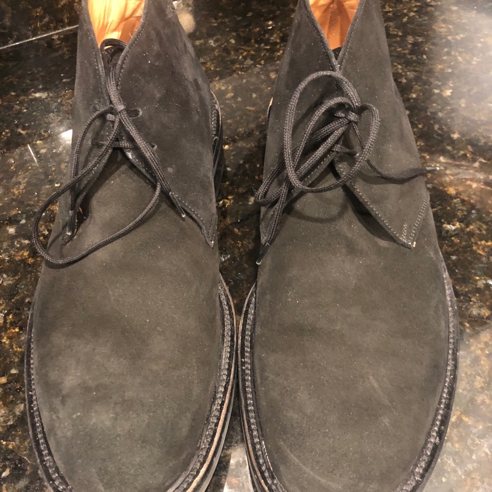 Black suede 3/4 Canali boots. Slightly used;